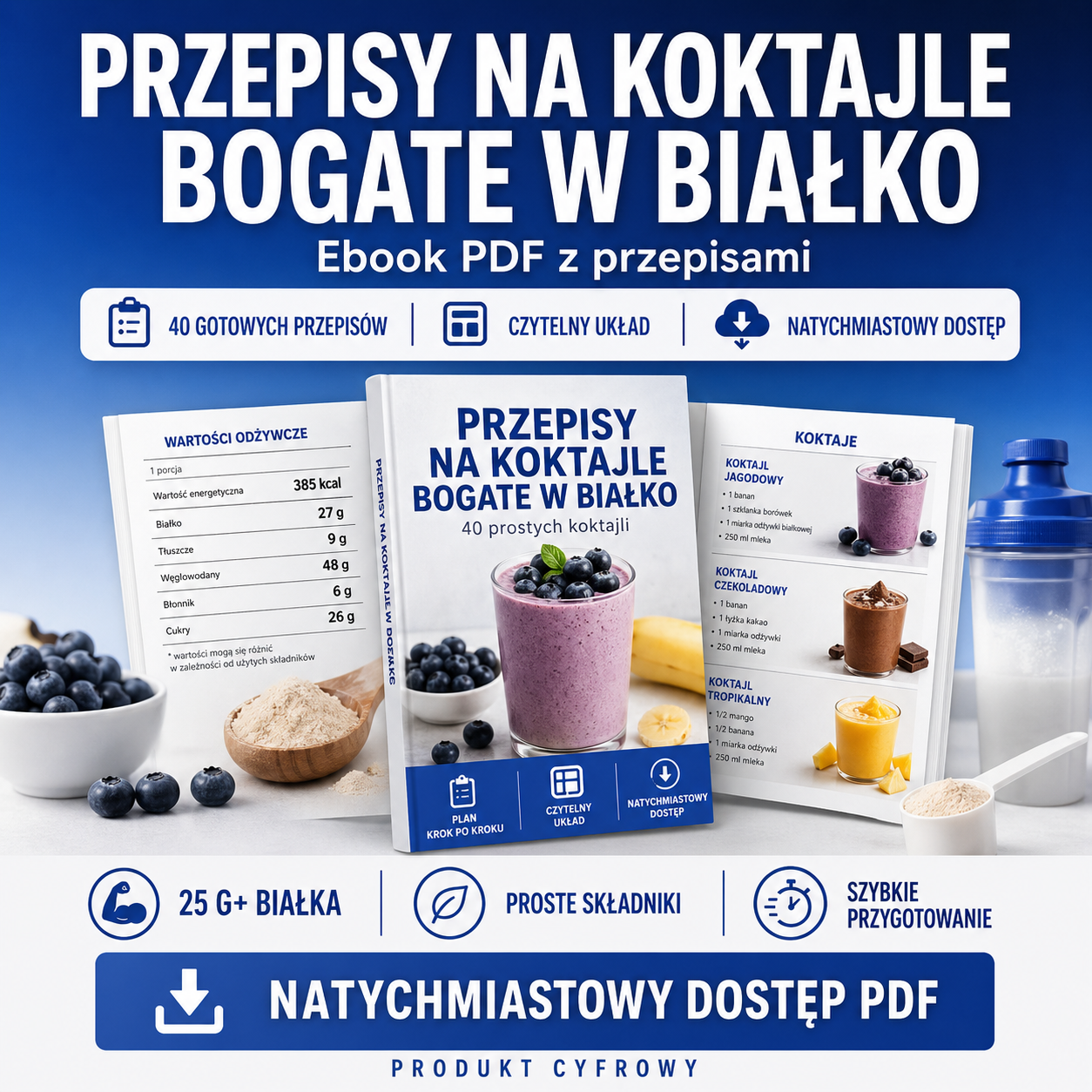 40 koktajli białkowych w 5 minut