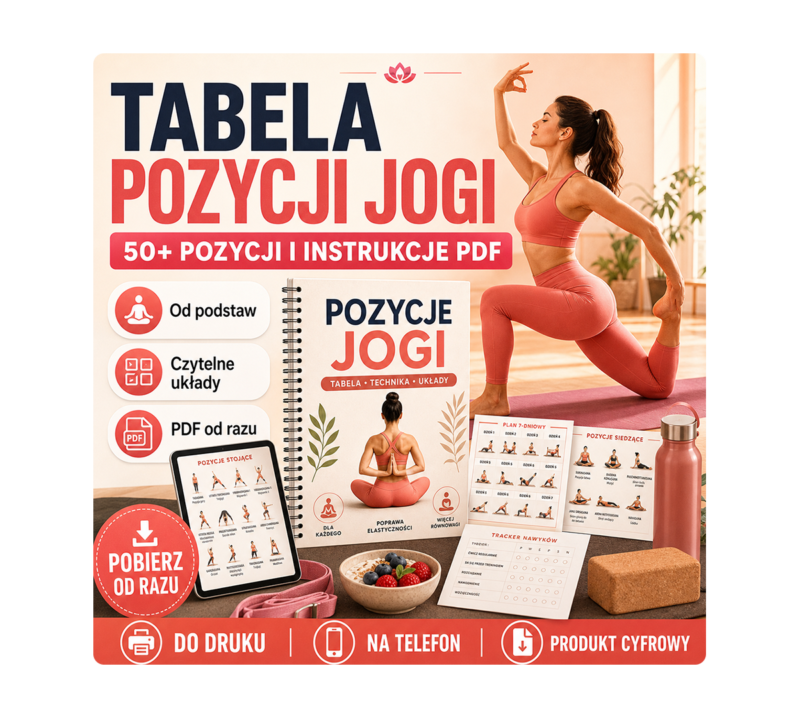 Tabela pozycji jogi 50+ pozycji i instrukcje PDF