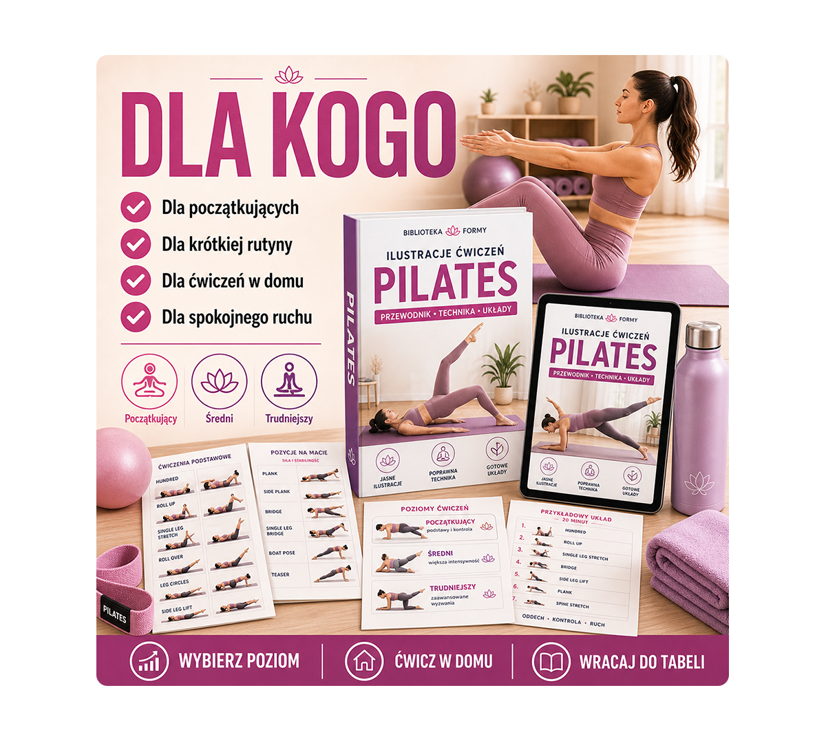 Pilates w domu PDF dla początkujących i krótkiej rutyny w domu