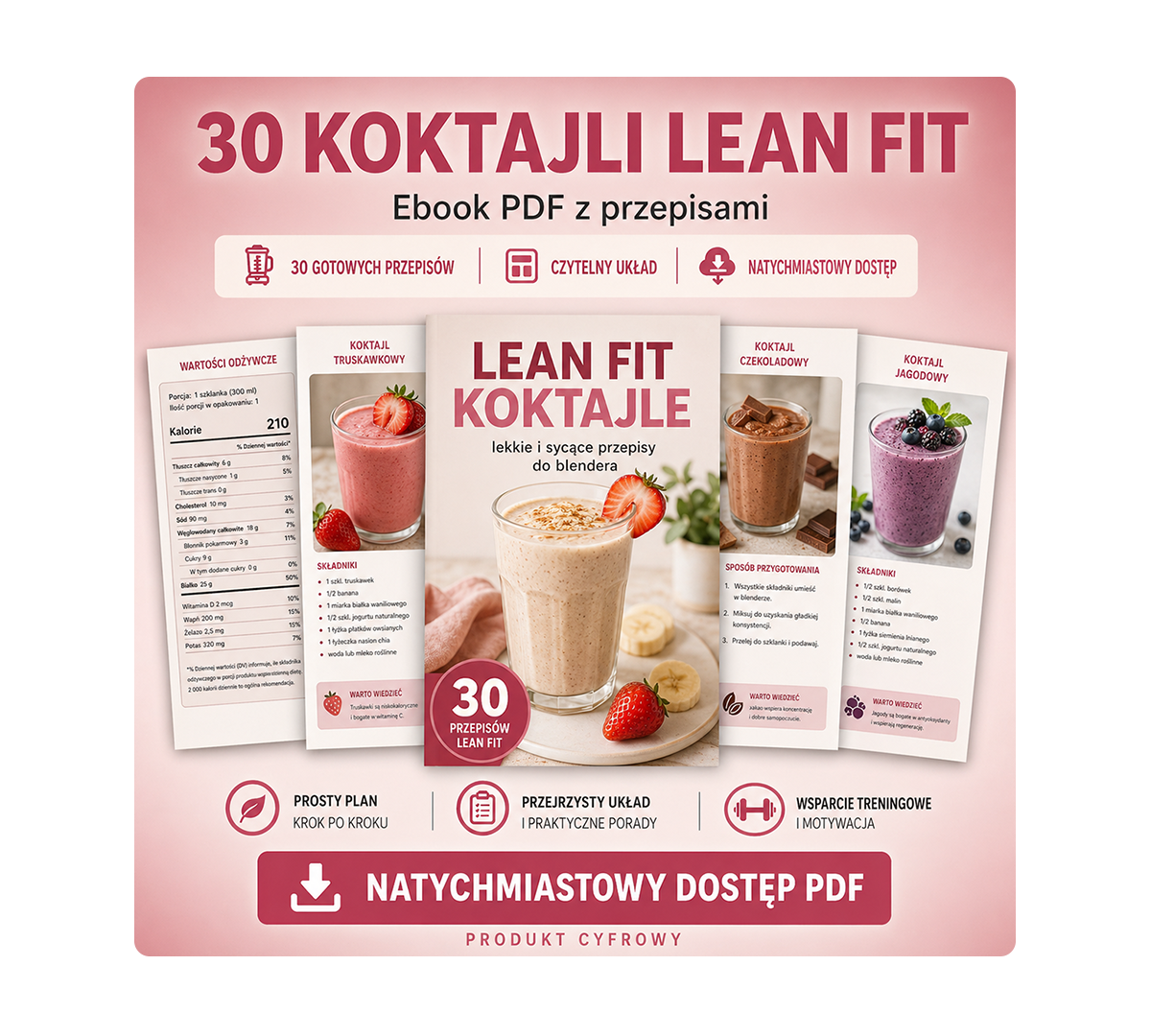 30 koktajli Lean Fit - ebook PDF