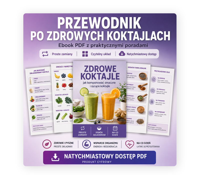 Przewodnik po zdrowych koktajlach - okładka PDF