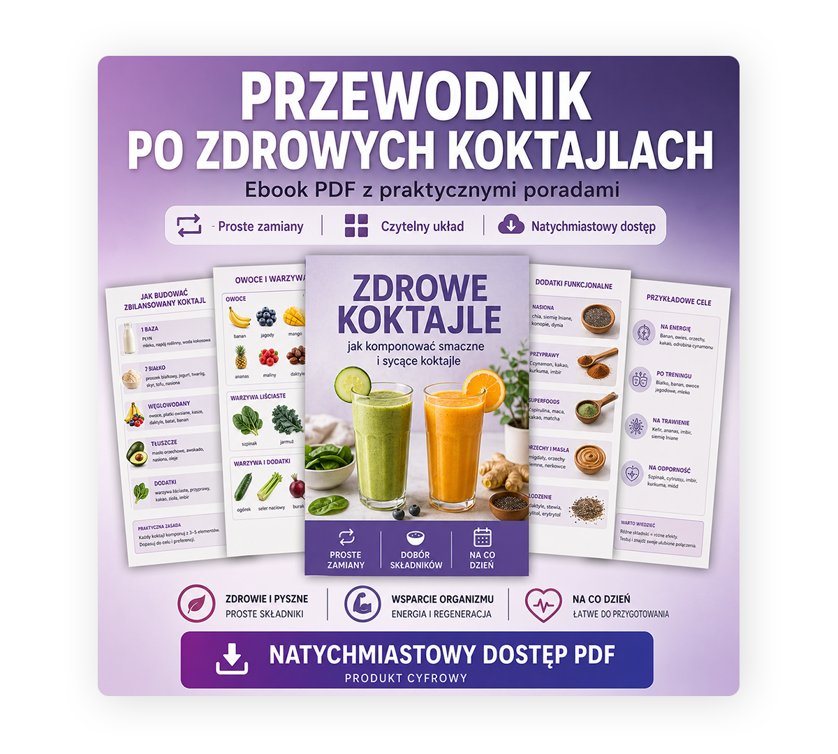Przewodnik po zdrowych koktajlach - okładka PDF