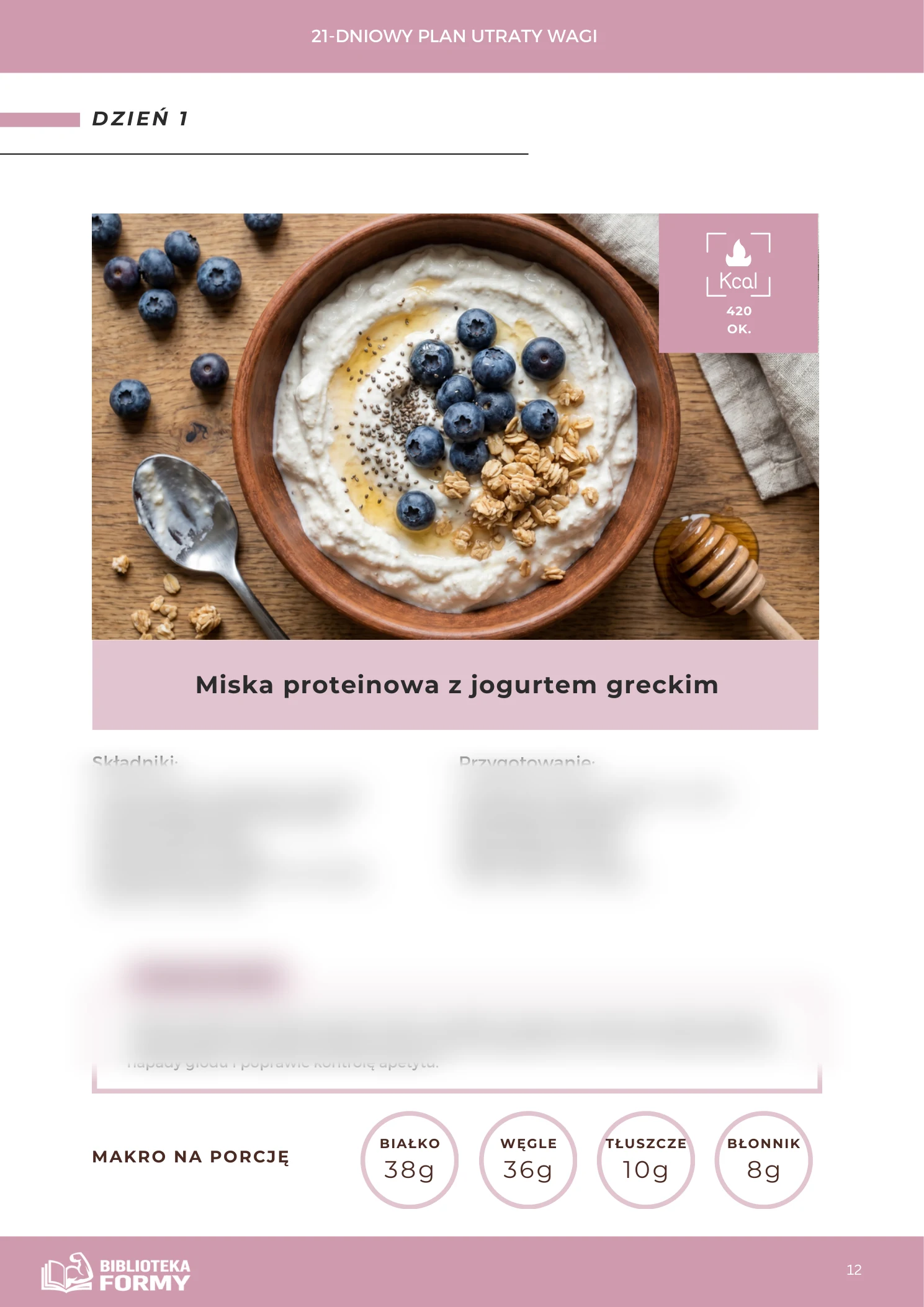 Miska proteinowa z jogurtem greckim – podgląd strony e-booka