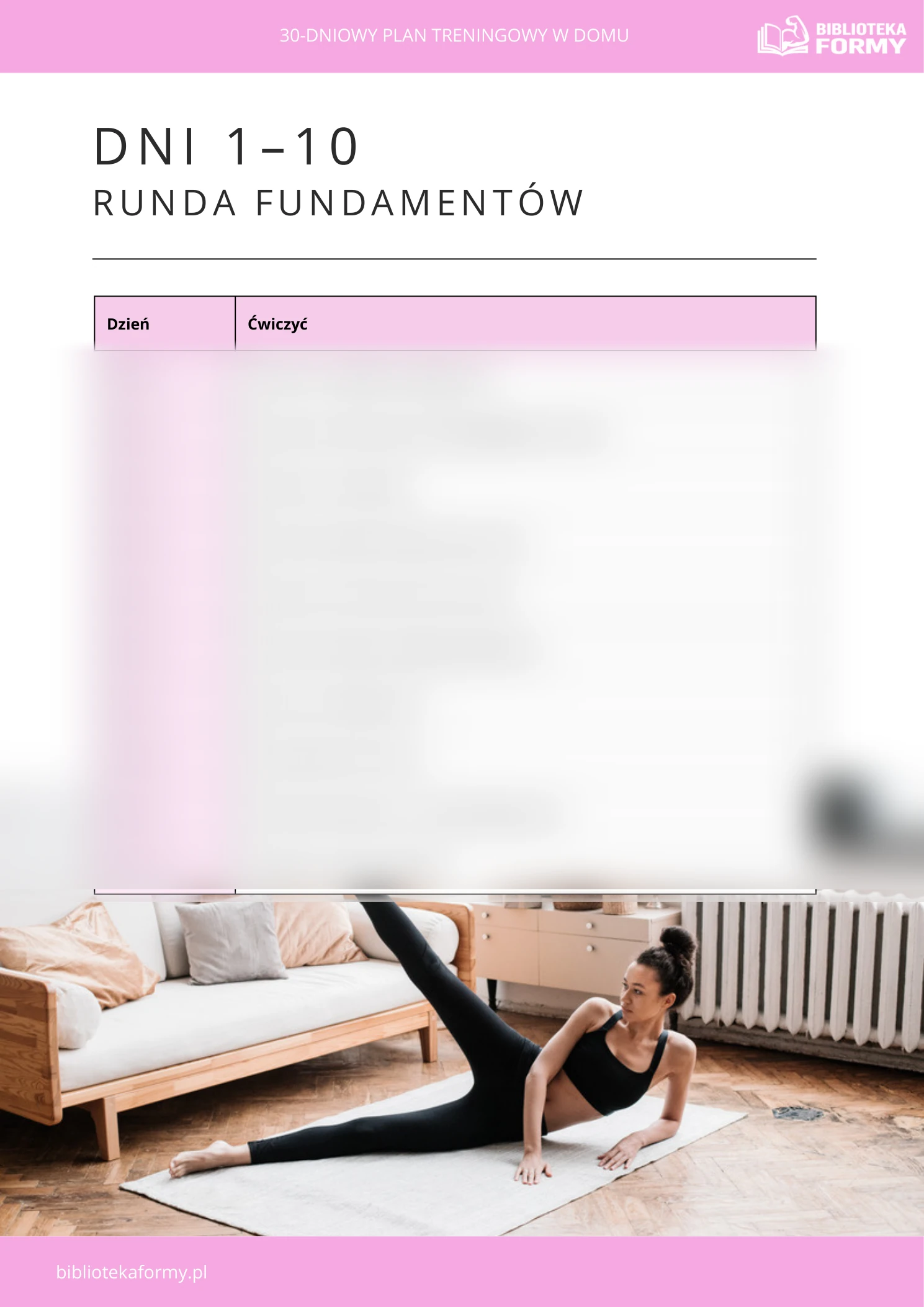 Harmonogram treningowy: 30-dniowy plan progresji – podgląd