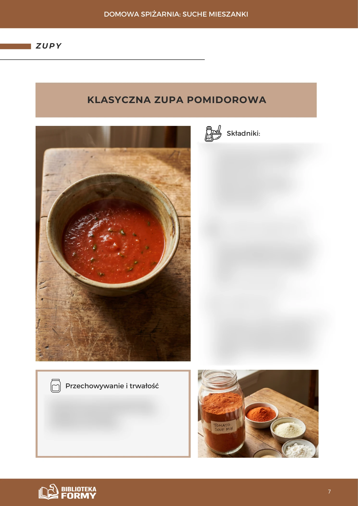 Klasyczna zupa pomidorowa – domowa sucha baza – podgląd strony e-booka