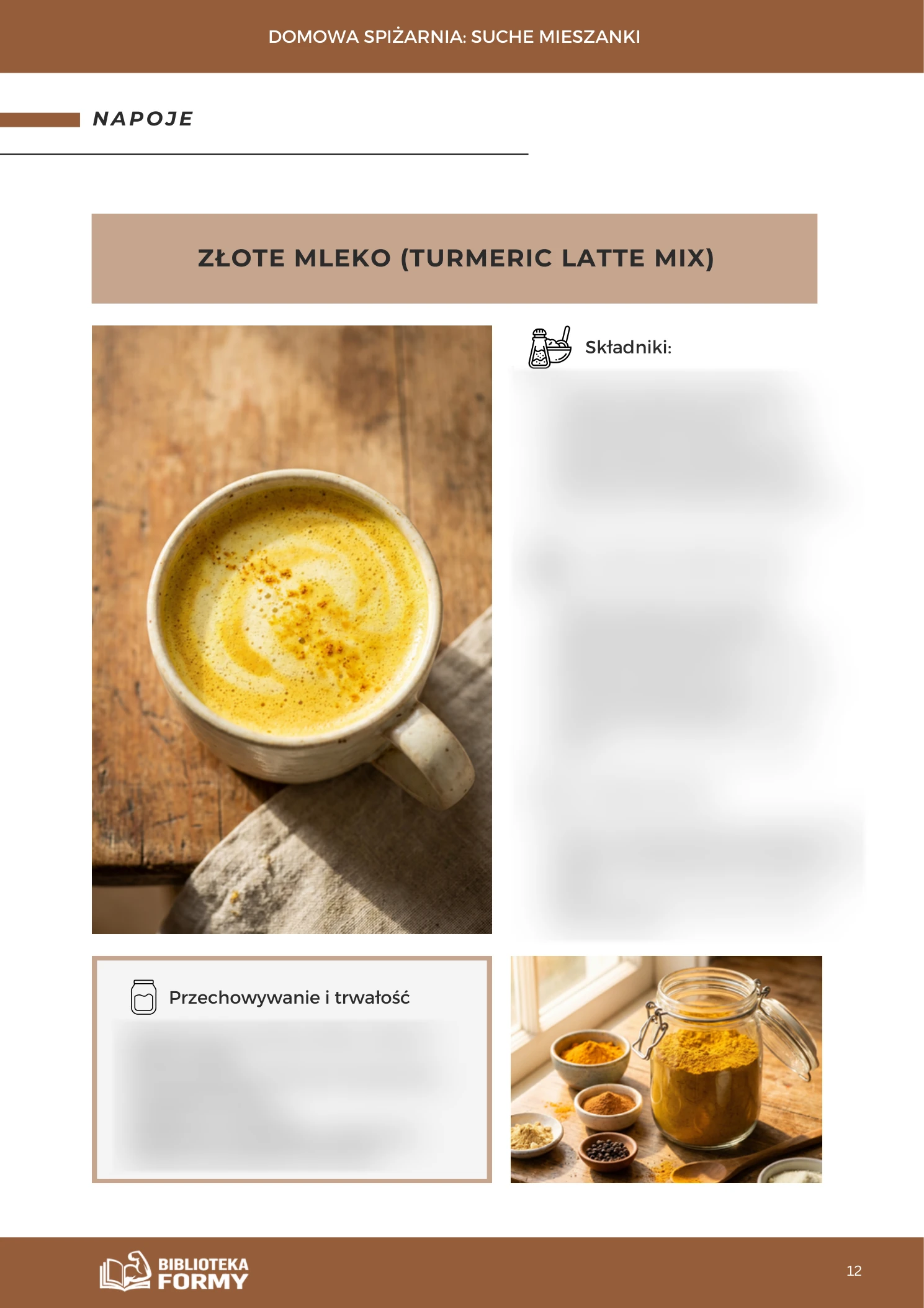 Złote mleko (Turmeric Latte Mix) – rozgrzewający napar – podgląd strony e-booka