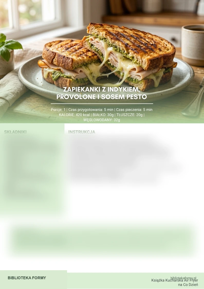 Zapiekanki z indykiem i serem provolone (420 kcal | 30g B) – podgląd strony e-booka