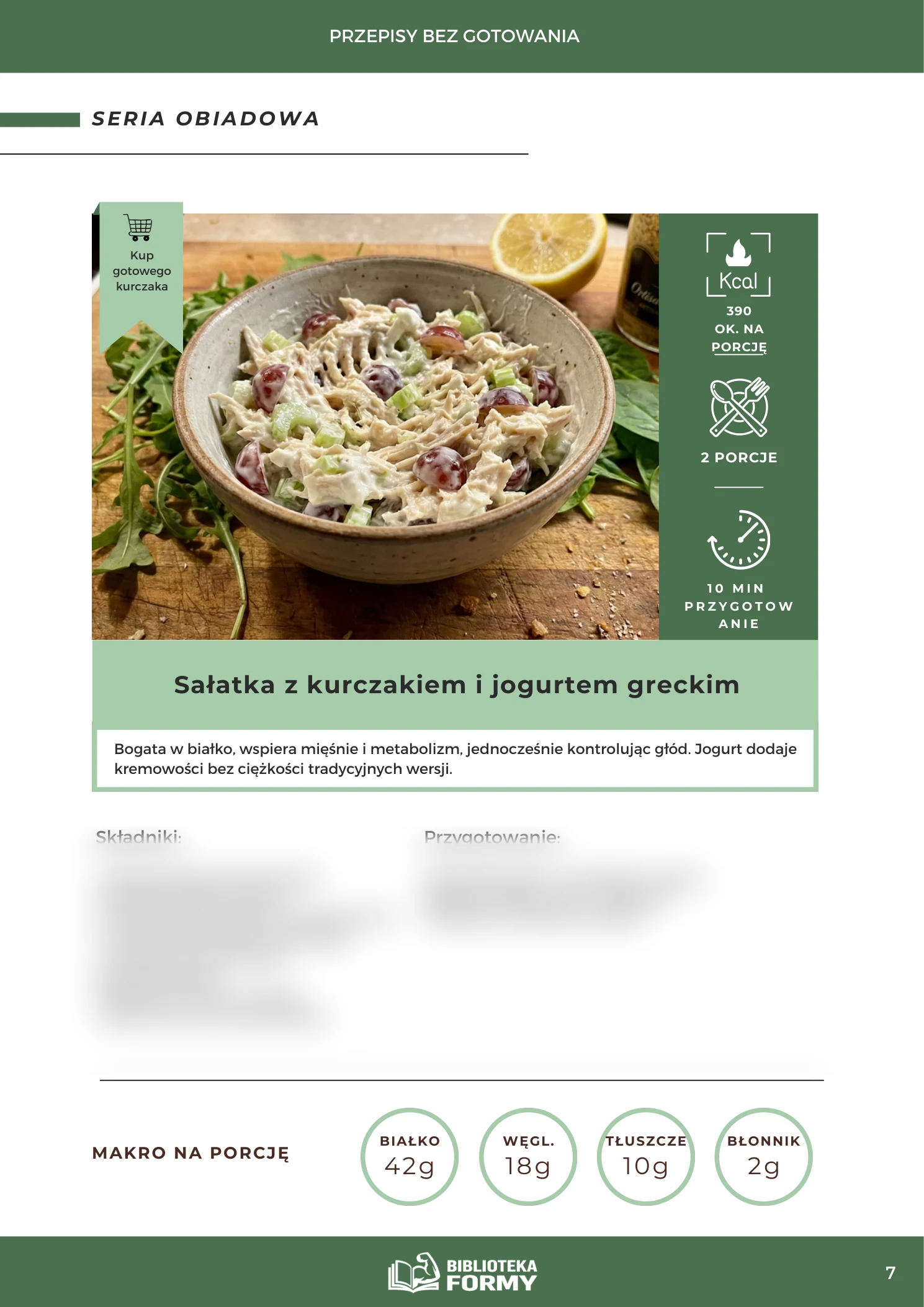Sałatka z kurczakiem na jogurcie greckim (410 kcal) – podgląd strony e-booka