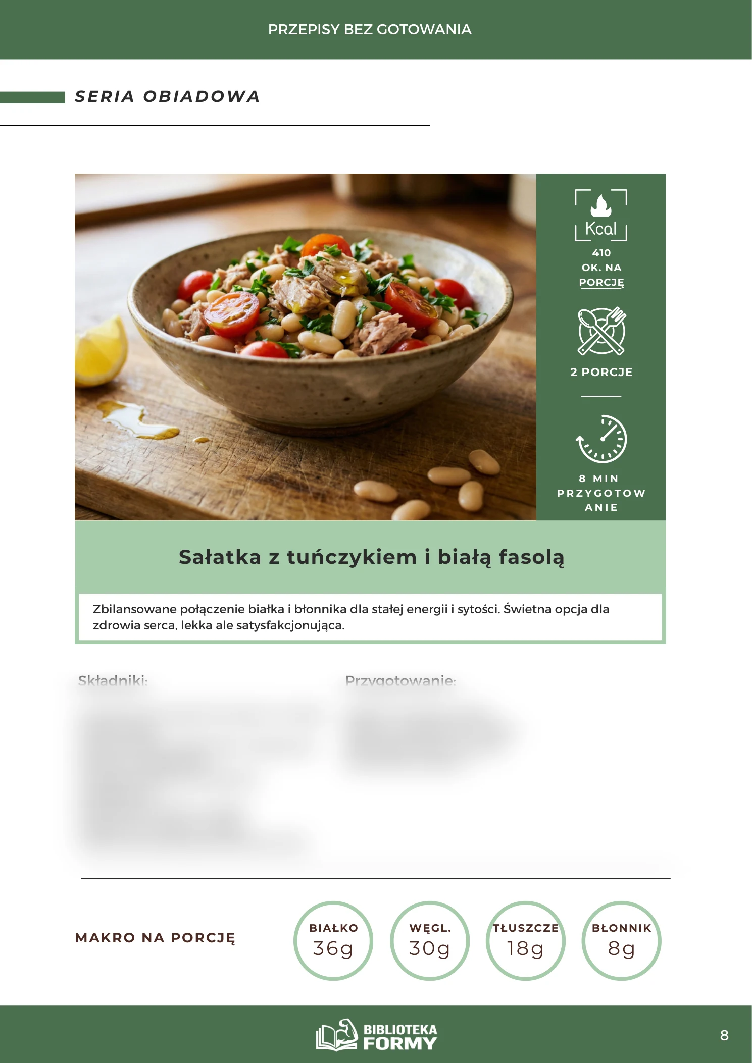 Sałatka z tuńczykiem i białą fasolą (395 kcal) – podgląd strony e-booka