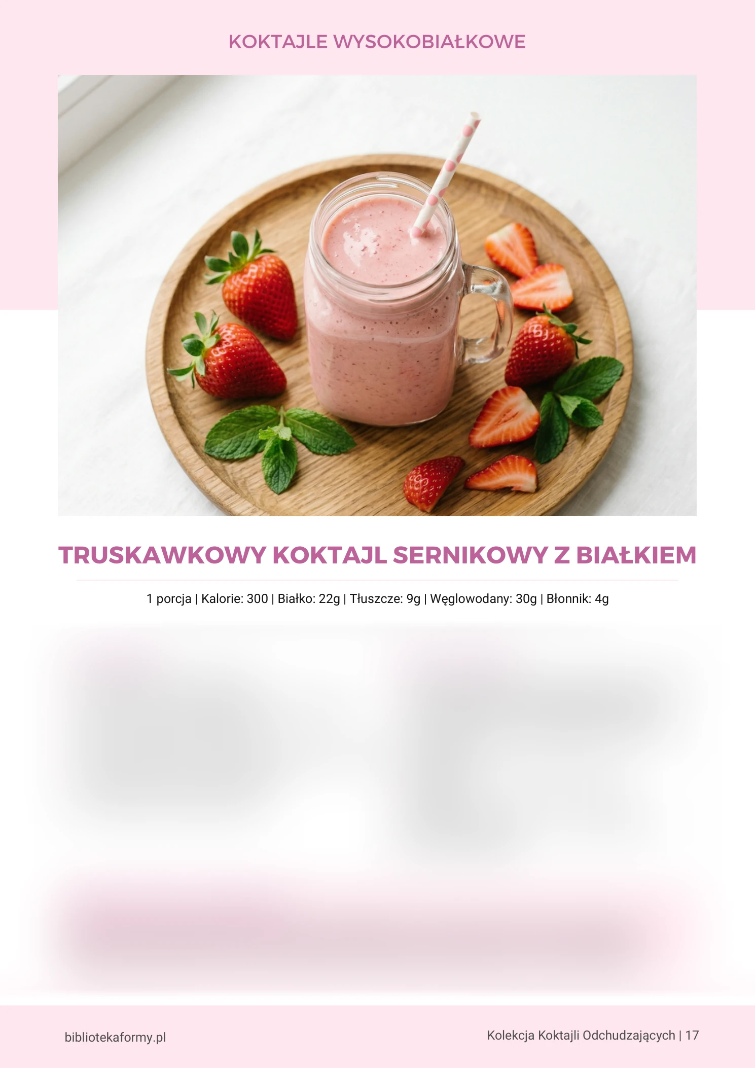 Truskawkowy Koktajl Sernikowy z Białkiem (Str. 17) – podgląd