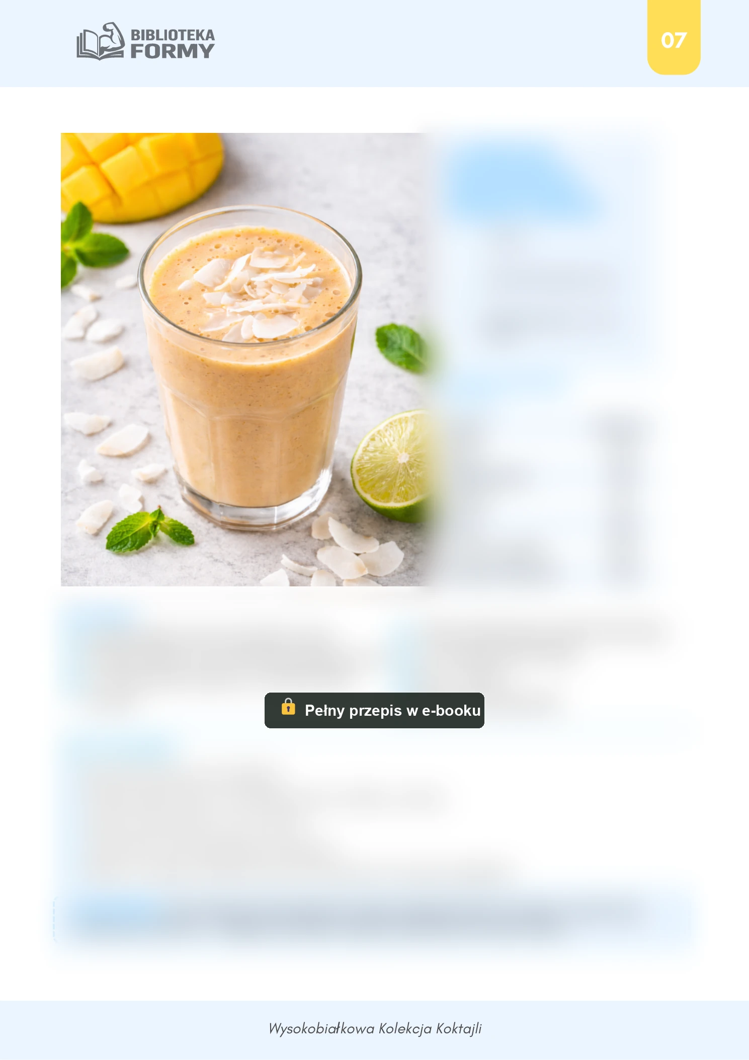 Koktajl proteinowy mango-kokos (Str. 7) – podgląd strony e-booka
