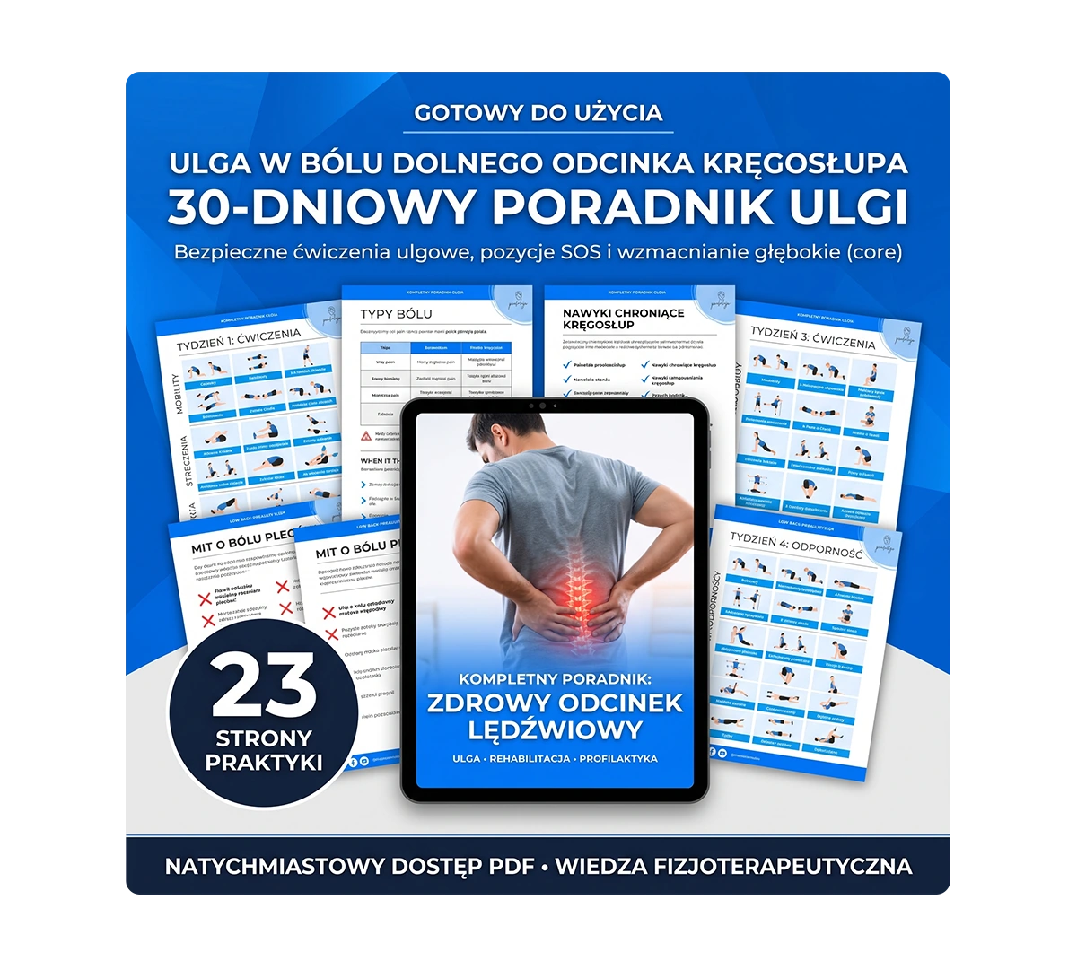 Kręgosłup: Łagodzenie bólu dolnego odcinka – poradnik PDF