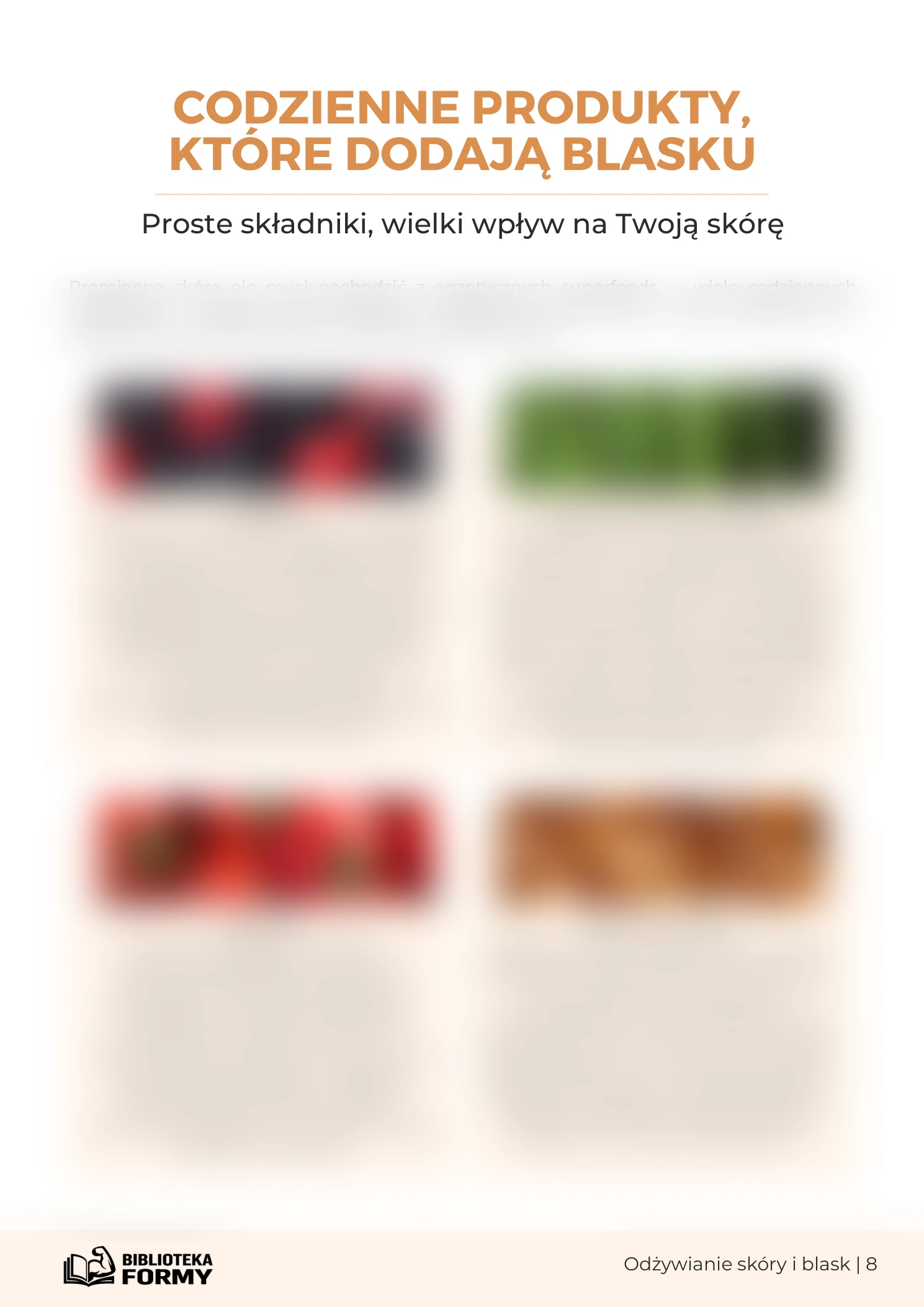 Codzienne produkty wzmacniające blask cery – podgląd strony e-booka