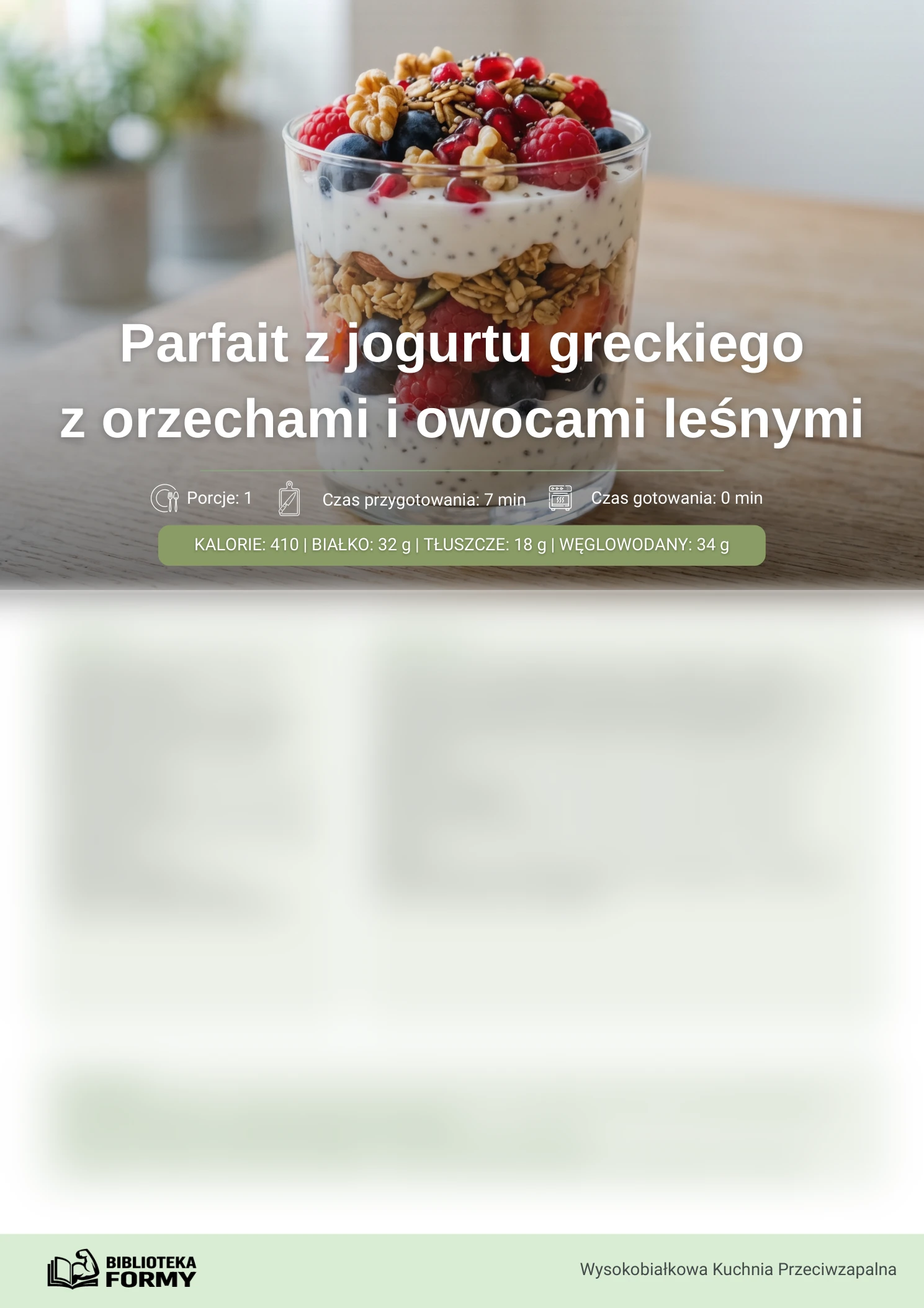 Parfait z jogurtem greckim i owocami leśnymi – podgląd