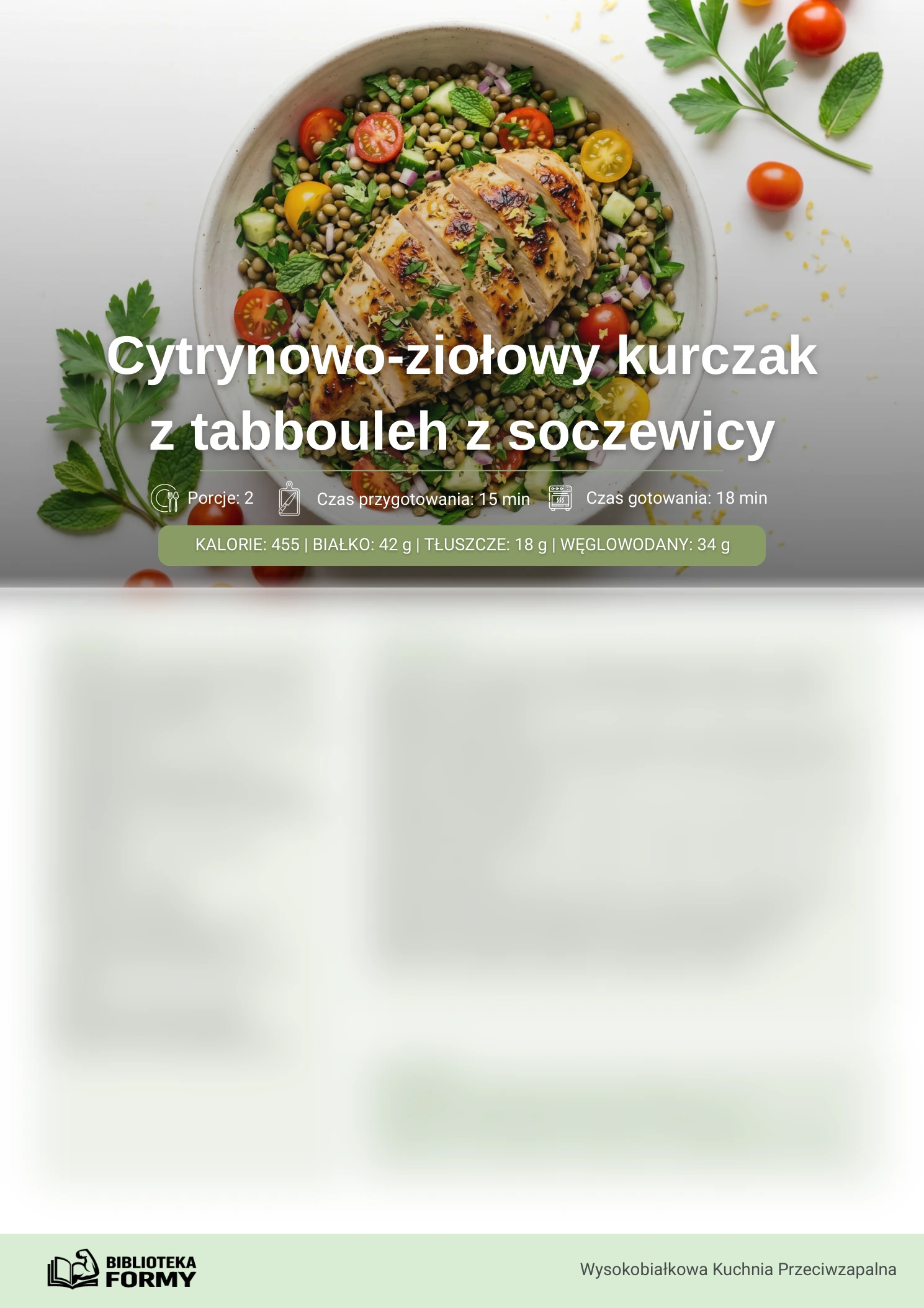 Cytrynowy kurczak z tabbouleh z soczewicy – podgląd