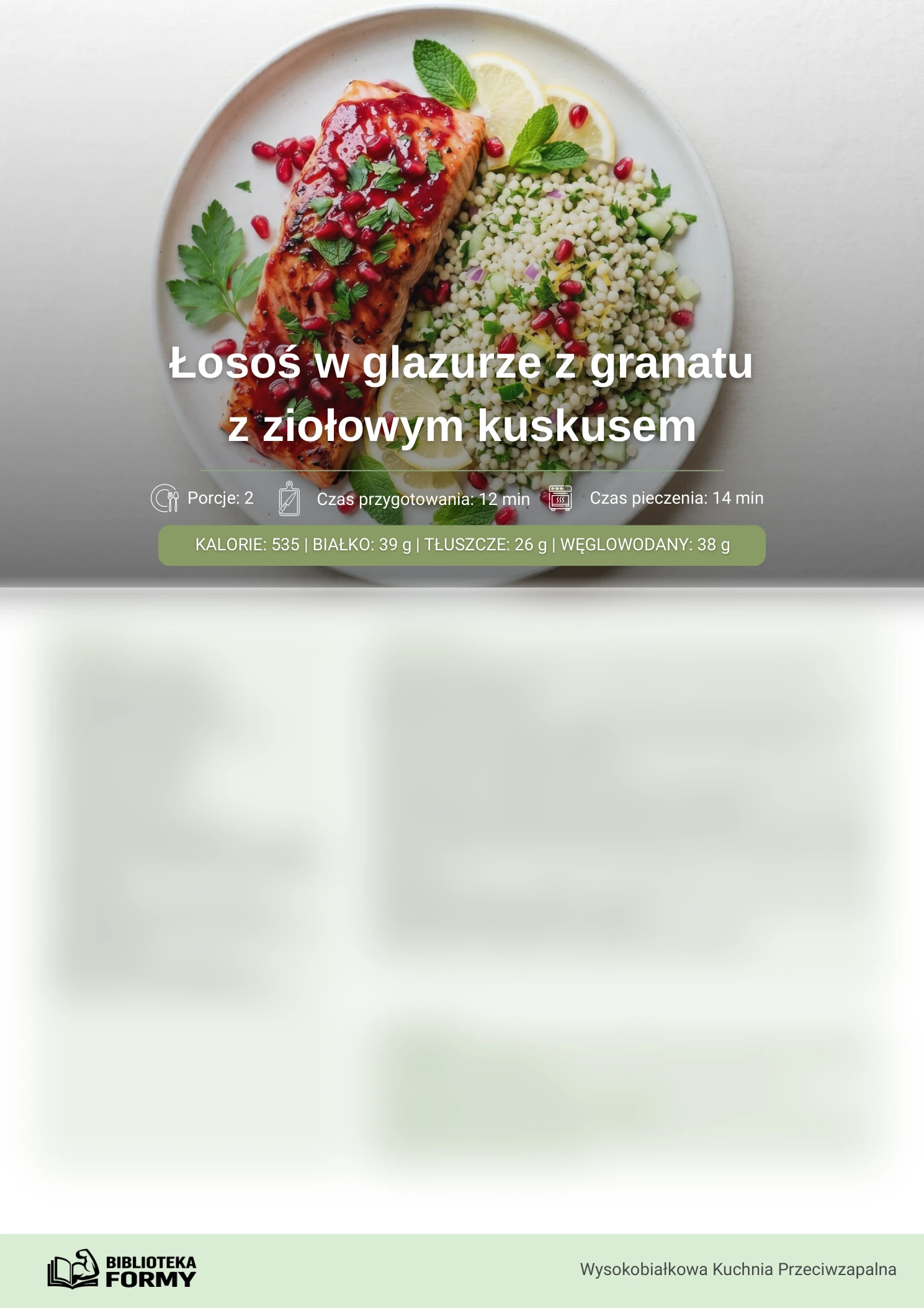 Łosoś w glazurze z granatu z kuskusem – podgląd