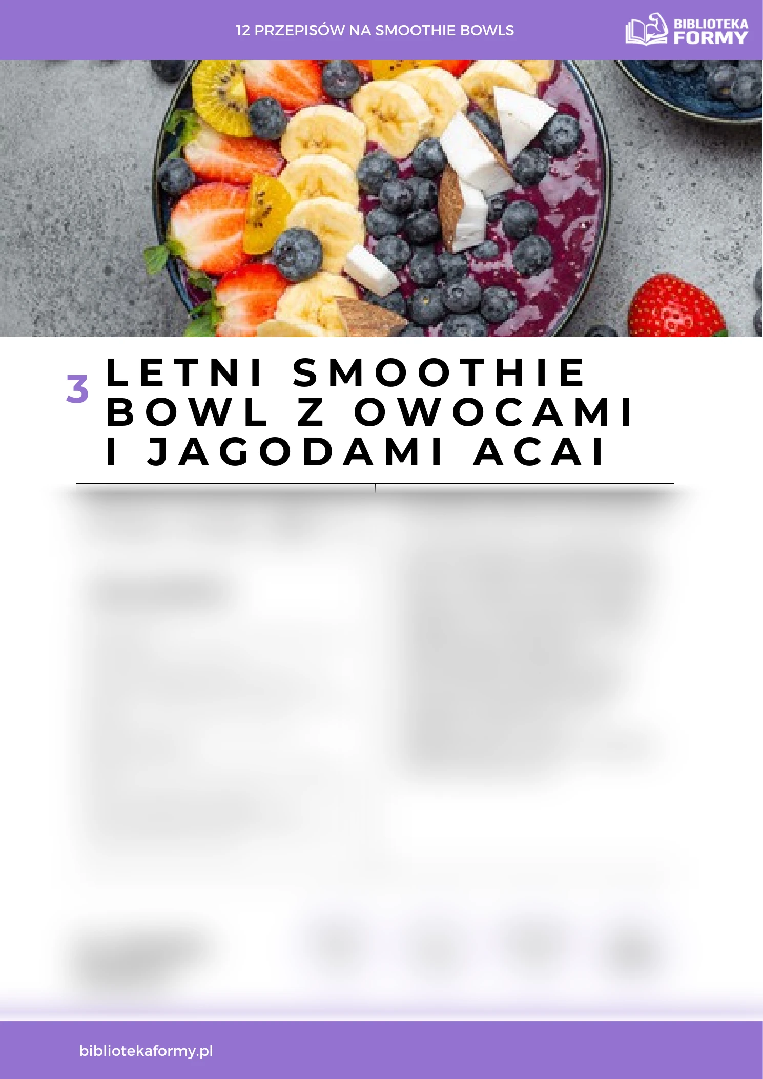 Letni Smoothie Bowl z Owocami i Jagodami Acai – podgląd strony e-booka