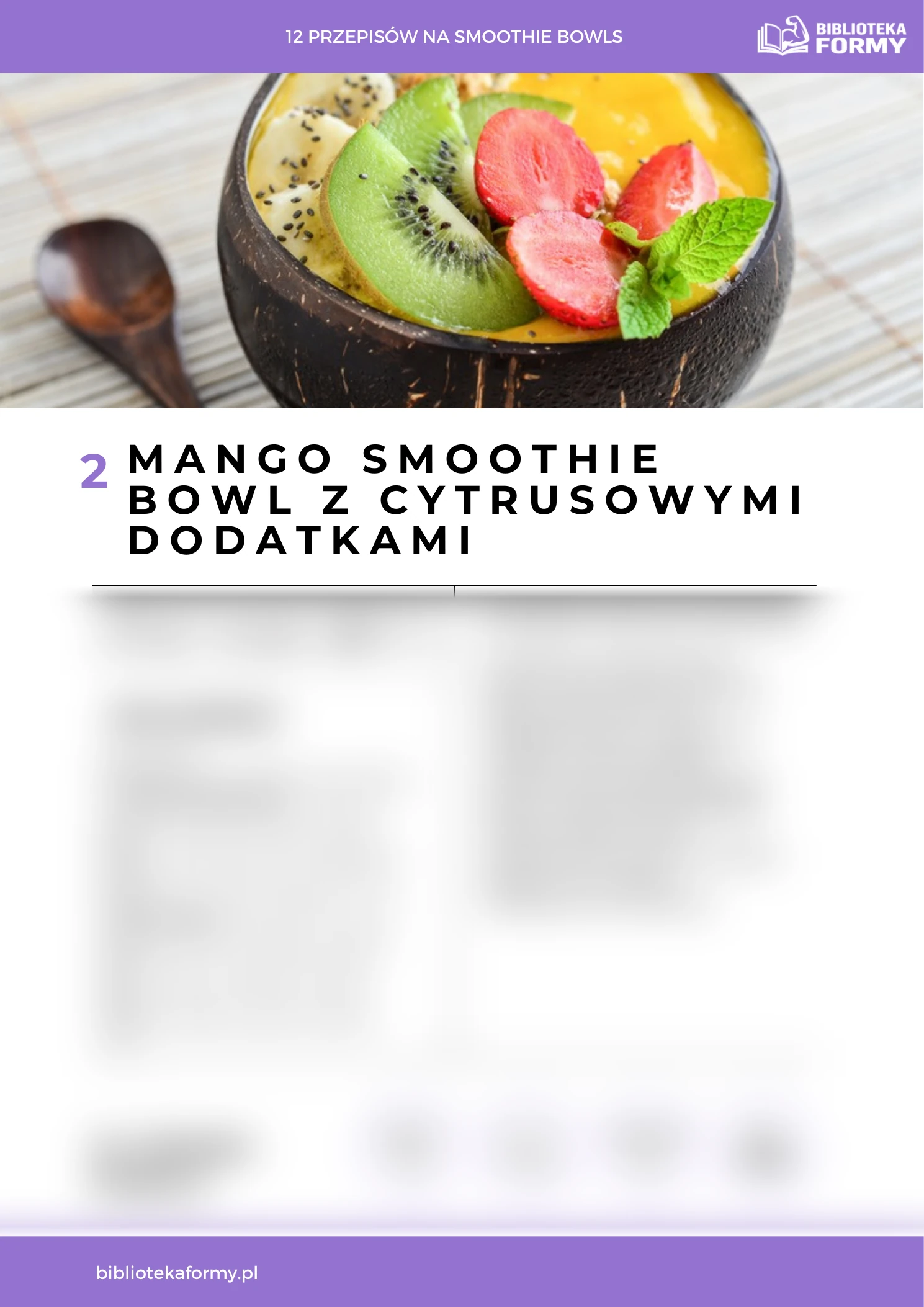 Mango Smoothie Bowl z Cytrusowymi Dodatkami – podgląd strony e-booka
