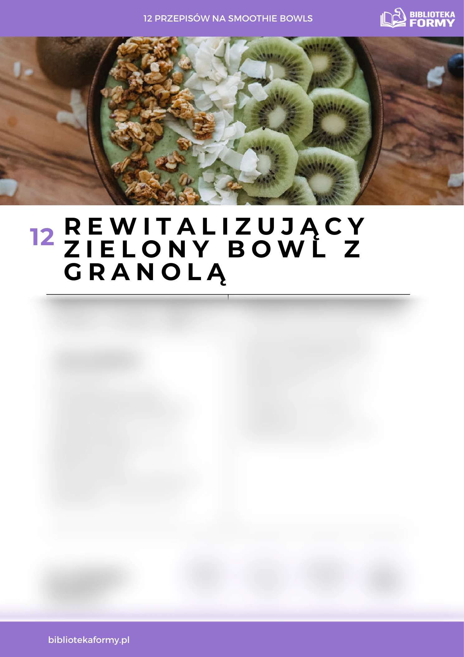 Rewitalizujący Zielony Bowl ze Szpinakiem i Kiwi – podgląd strony e-booka