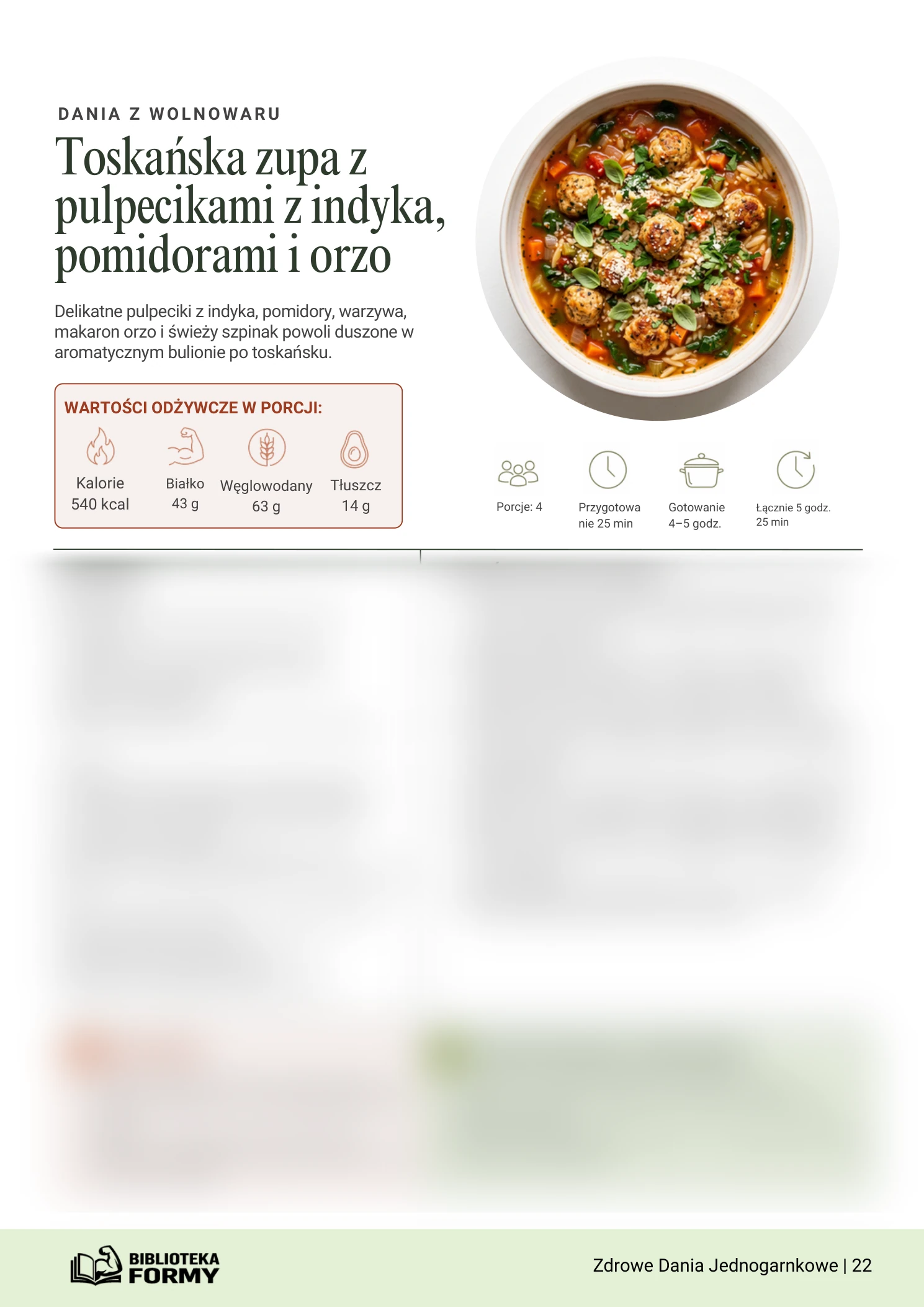 Toskańska zupa z pulpecikami z indyka, pomidorami i orzo – podgląd strony e-booka
