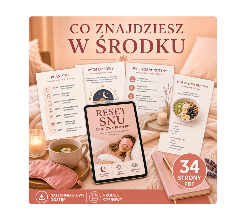 Reset snu: 34 strony PDF, 7-dniowy plan i proste rutyny wieczorne