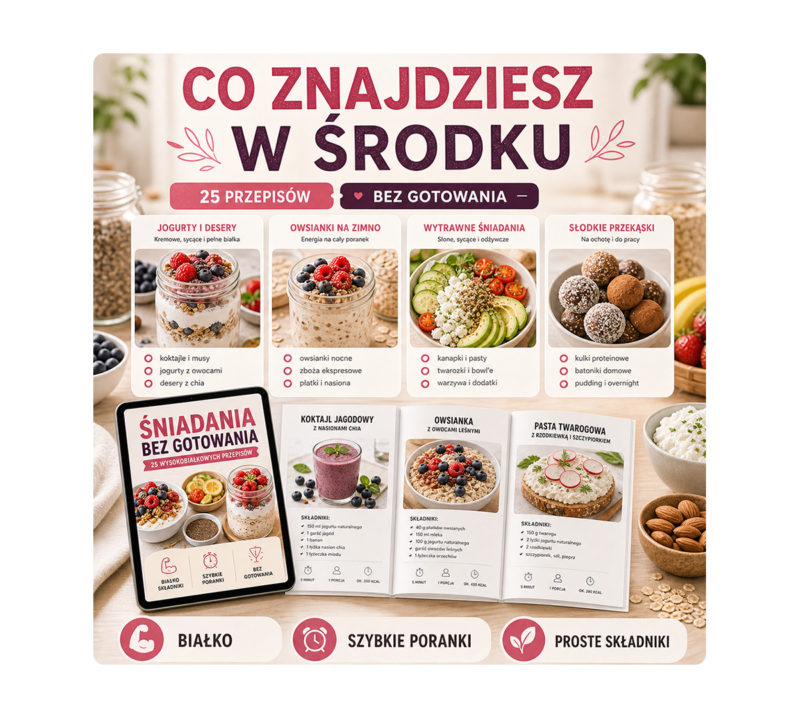 Śniadania bez gotowania: 25 wysokobiałkowych przepisów PDF