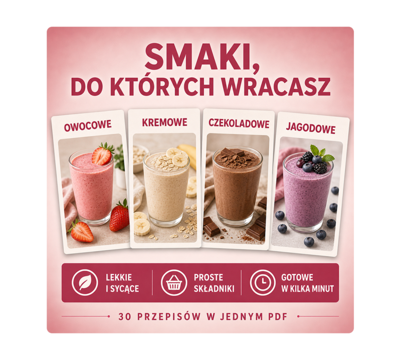 Owocowe, kremowe, czekoladowe i jagodowe koktajle Lean Fit