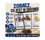 Wnętrze ebooka z 40 przepisami na koktajle białkowe