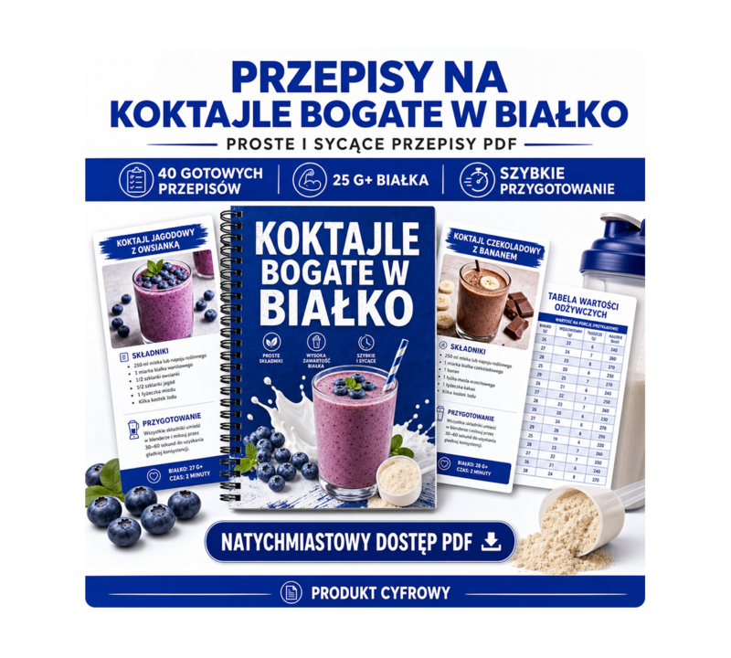 Przepisy na koktajle bogate w białko - e-book PDF