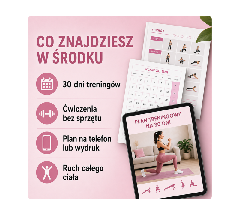30 dni treningów w domu bez sprzętu - plan treningowy PDF