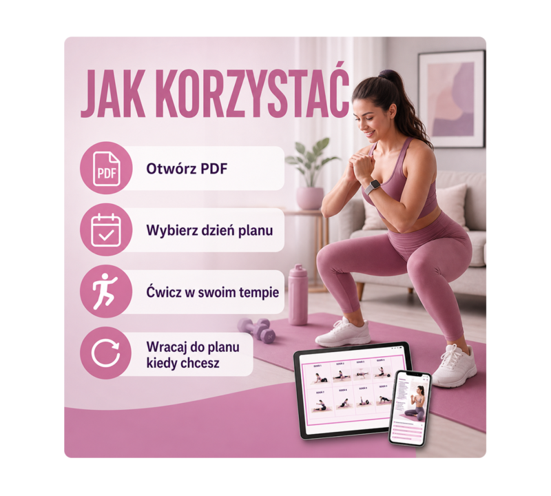 30 dni treningów w domu bez sprzętu - plan treningowy PDF
